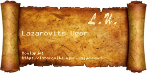 Lazarovits Ugor névjegykártya